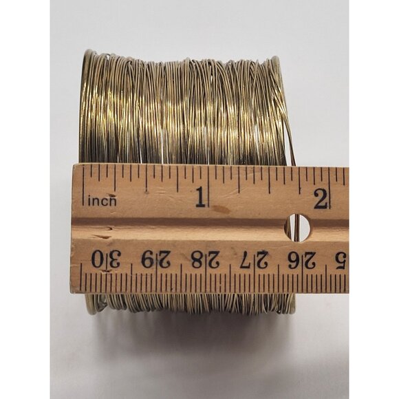 Gold Tone Multi Wire Wide Wrap Cuff Bracelet Boho Bold - Picture 9 of 10